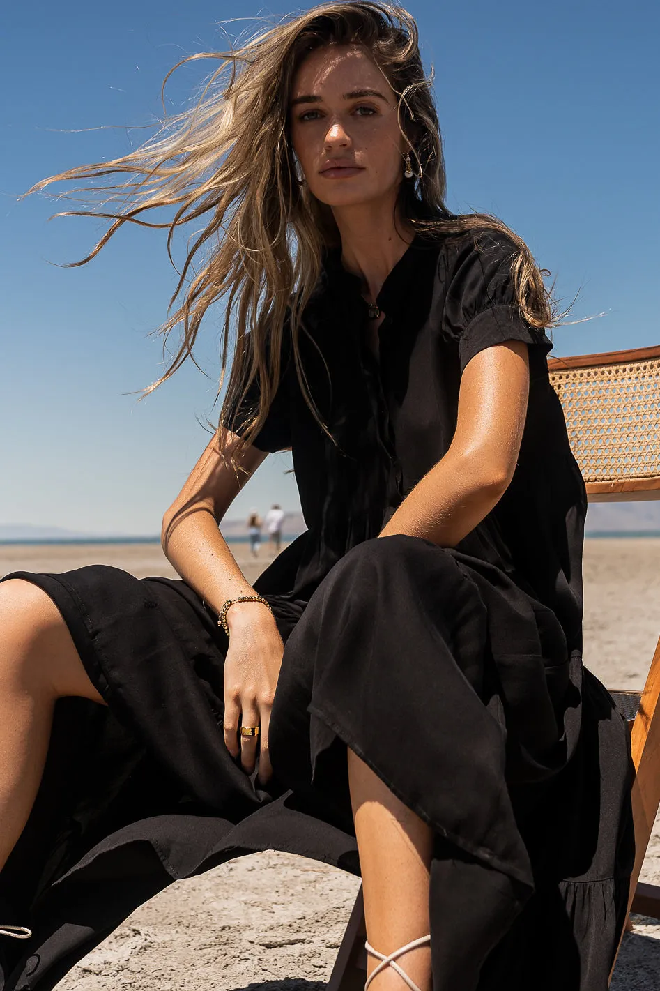 Amanda Tiered Dress in Black