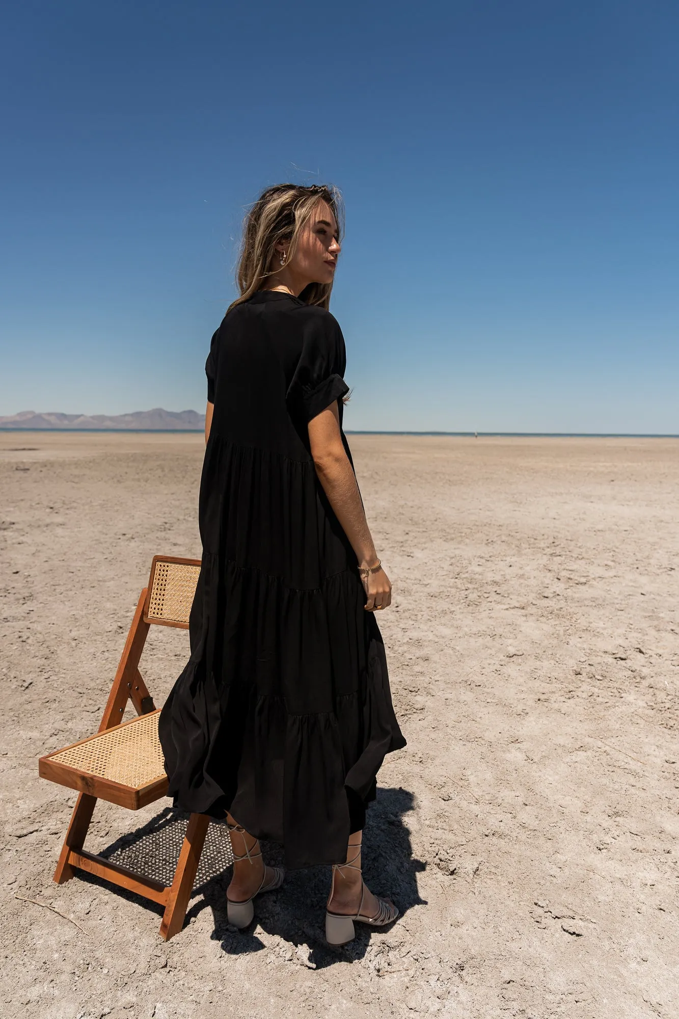 Amanda Tiered Dress in Black
