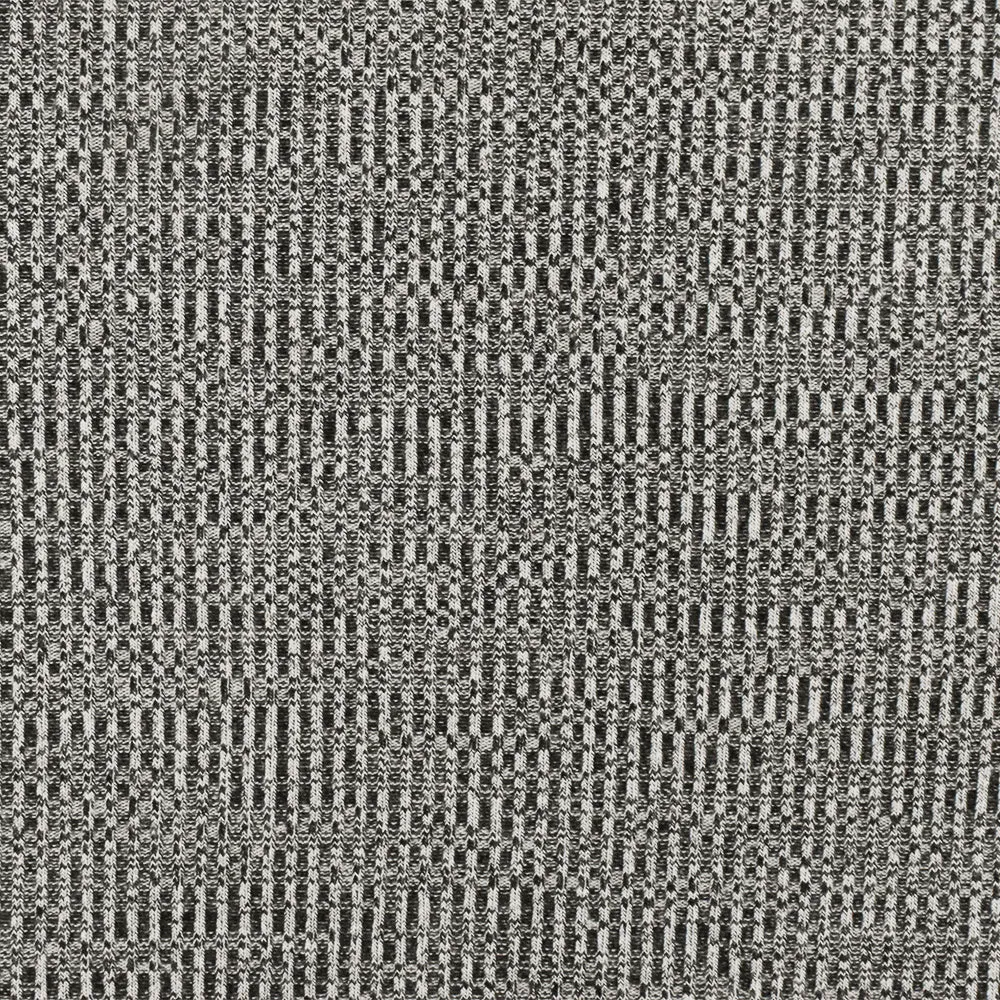 Ash White-Black Distorted Texture Stretch 2X2 Rib Knit Fabric