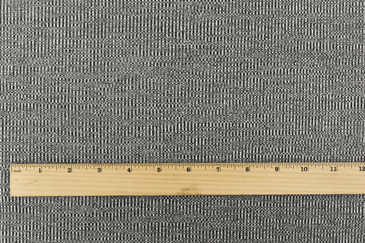Ash White-Black Distorted Texture Stretch 2X2 Rib Knit Fabric