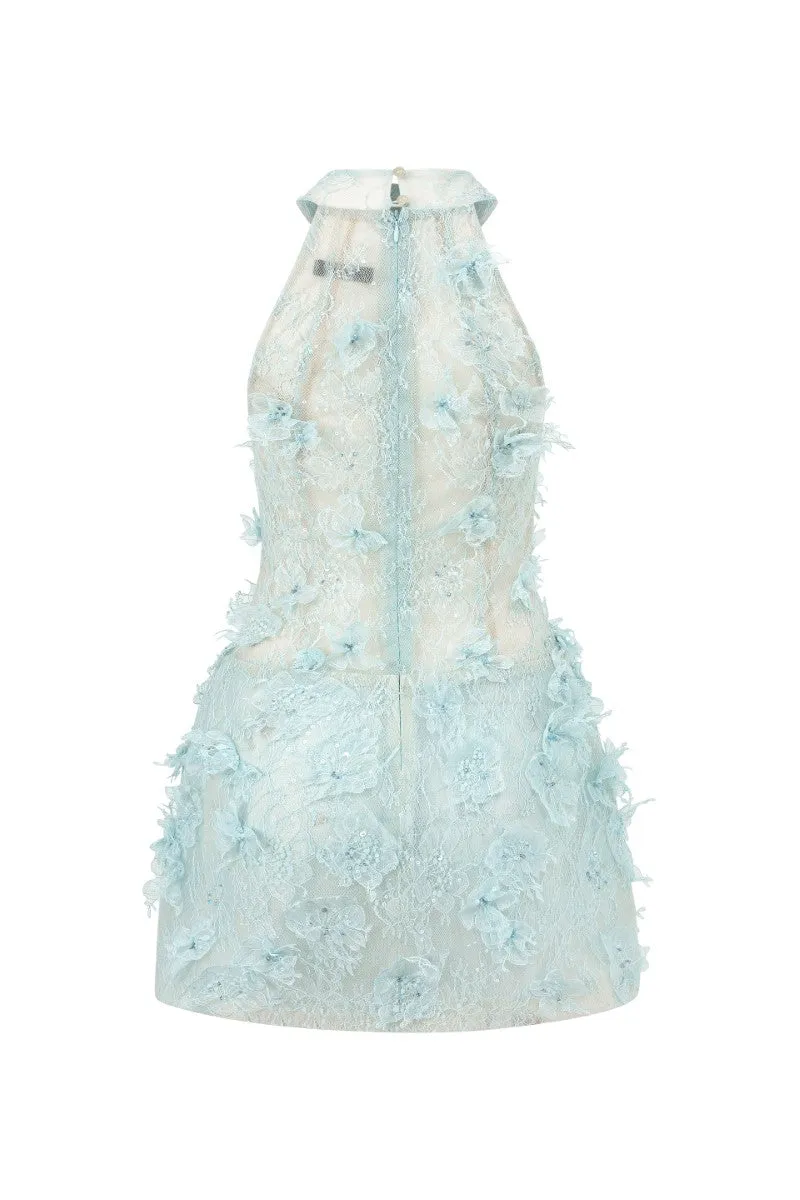 AURELIA LACE DRESS IN AQUA