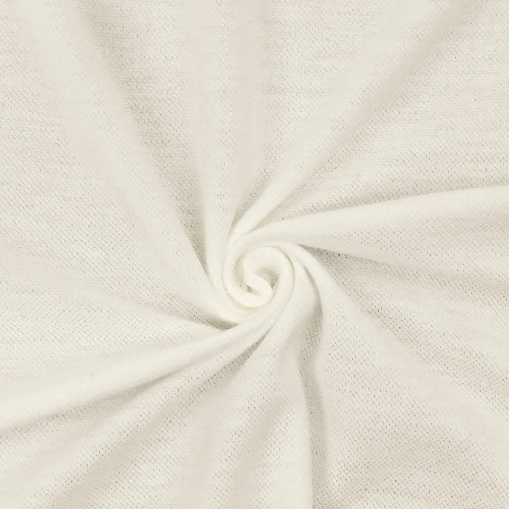 Basic White texture Polyester Cotton Pique Knit Fabric