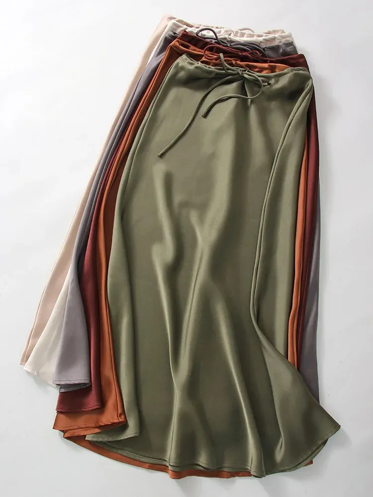 Bela Satin Bias Skirt