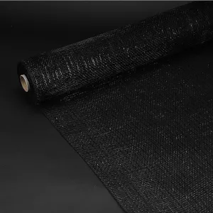 Black - Deco Mesh Wrap Metallic Stripes ( 10 Inch x 10 Yards )