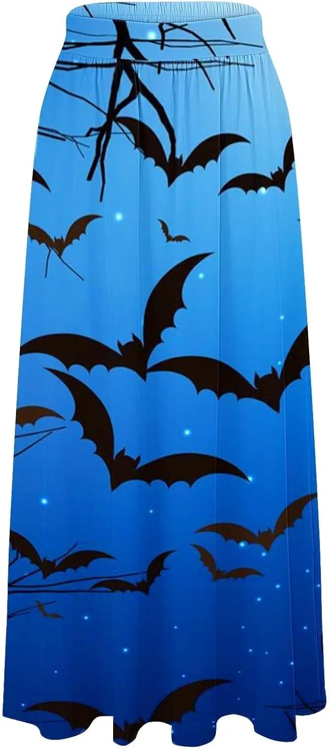 Black Fluffy Skirt Skirt High Waist Party Beach Pocket Long Maxi Skirt Halloween Costumes Pleated Skirts for Women