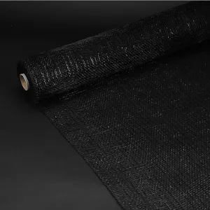 Black with Black - Deco Mesh Wrap Metallic Stripes ( 21 Inch x 10 Yards )
