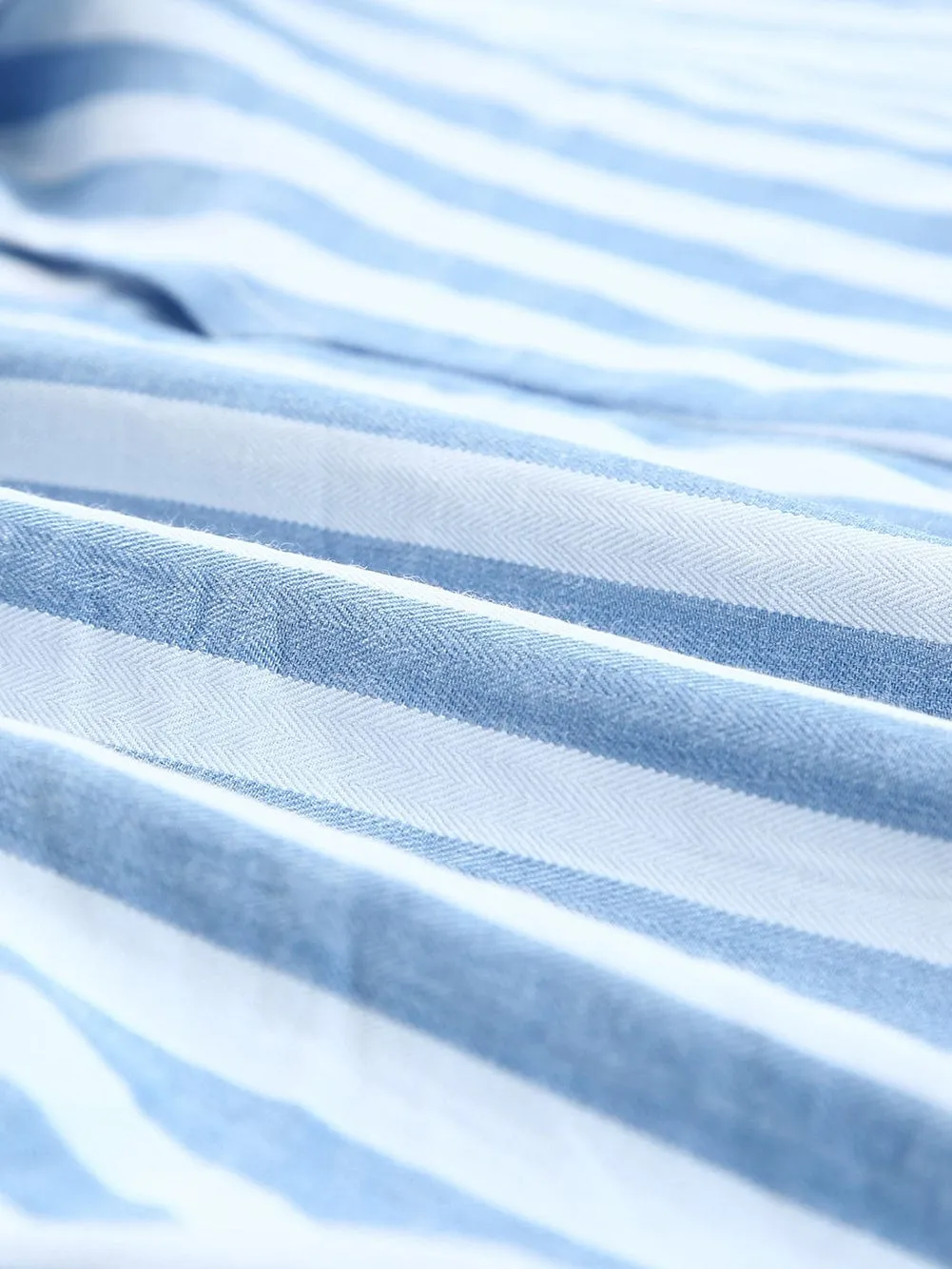 Blue Striped Tie-Back Ruffle Trim Sleeveless Tank Top