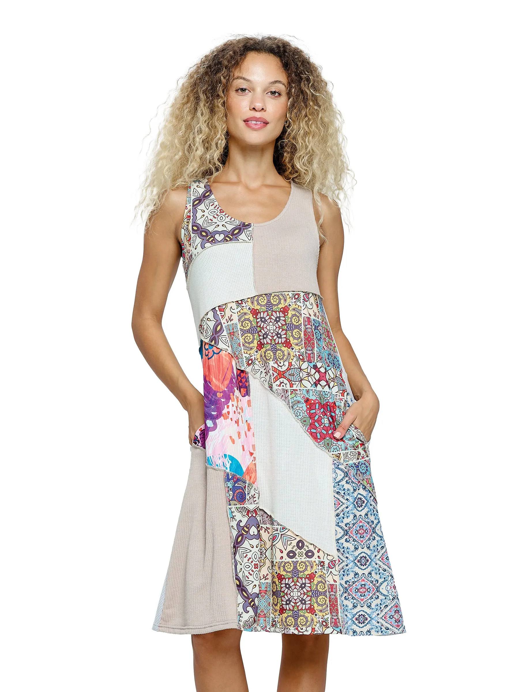 Boho Dress A-Line Patchwork