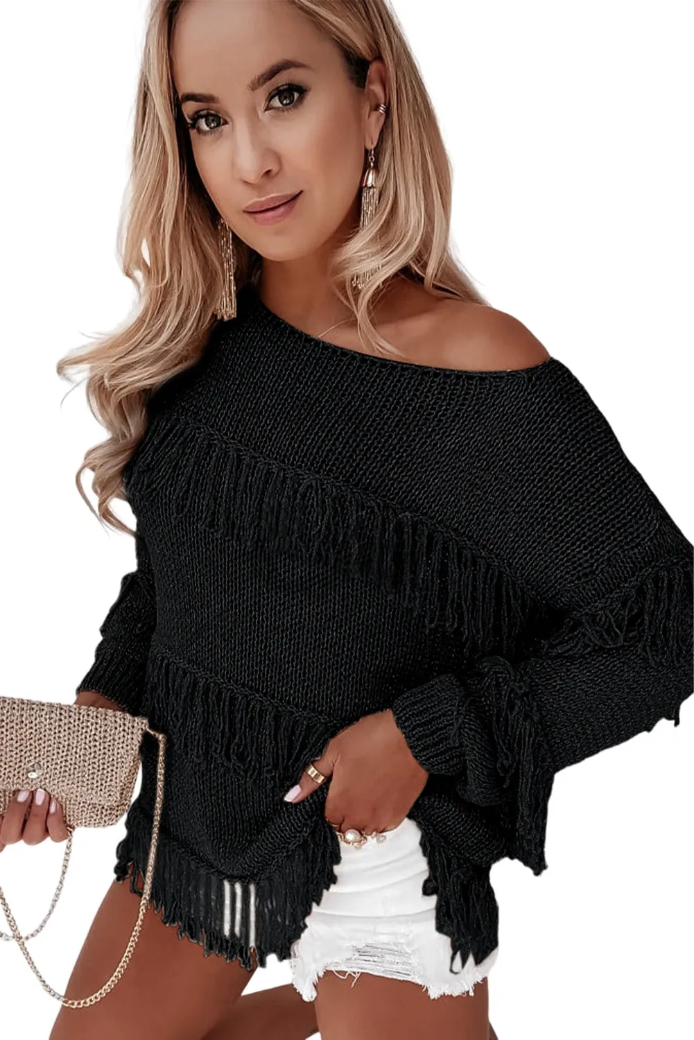 Boho Tasseled Knitted Sweater