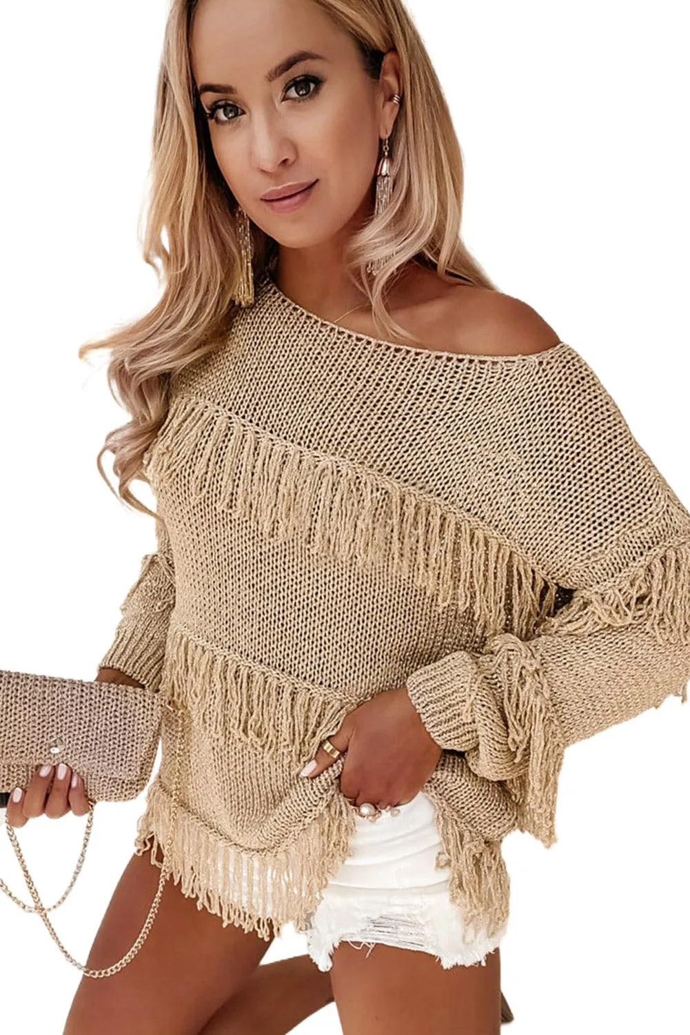 Boho Tasseled Knitted Sweater