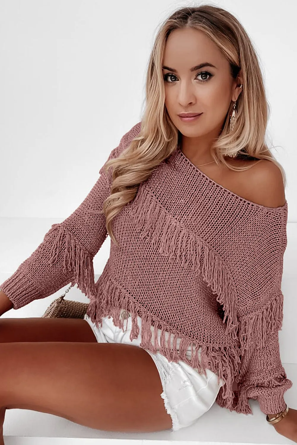 Boho Tasseled Knitted Sweater