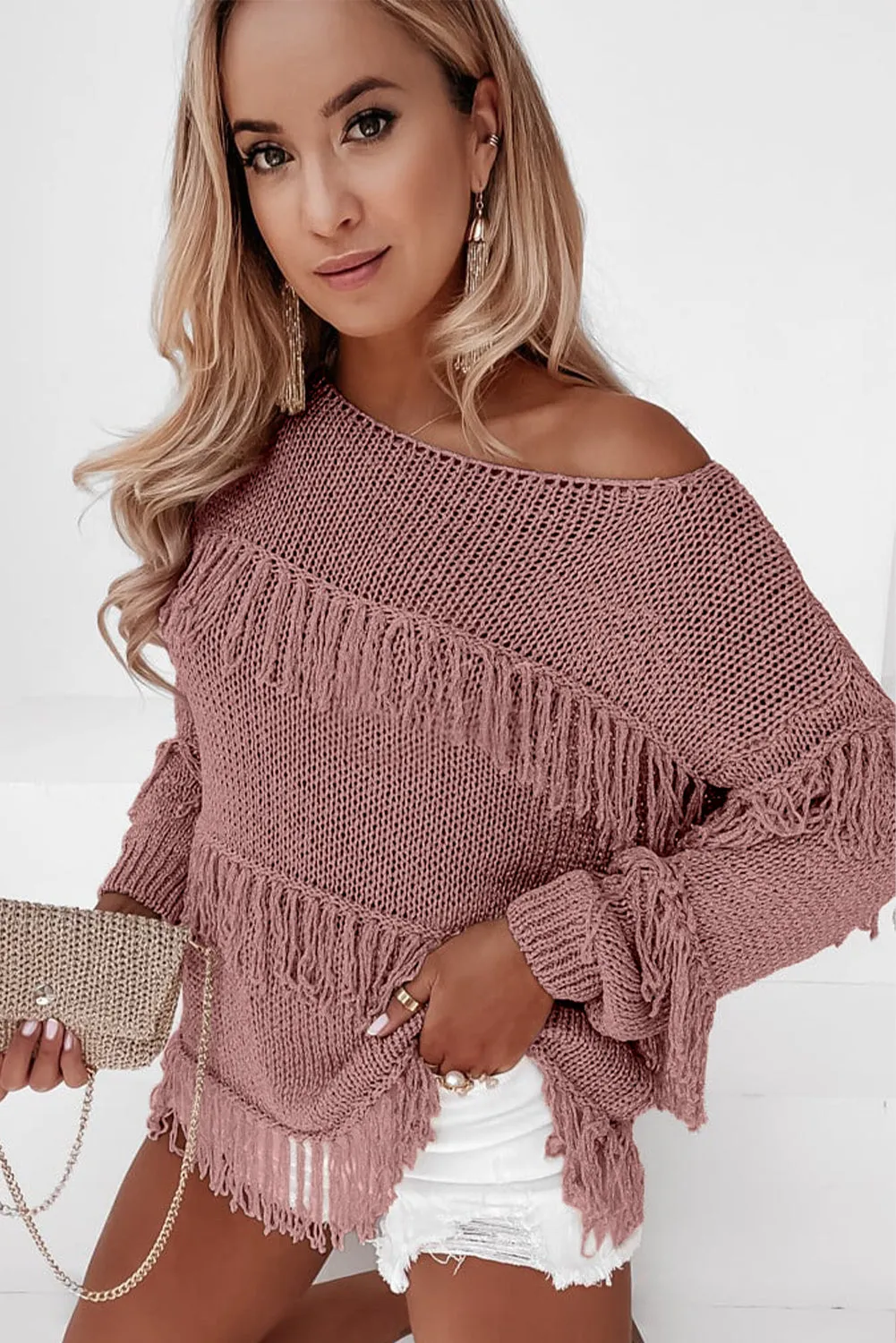 Boho Tasseled Knitted Sweater