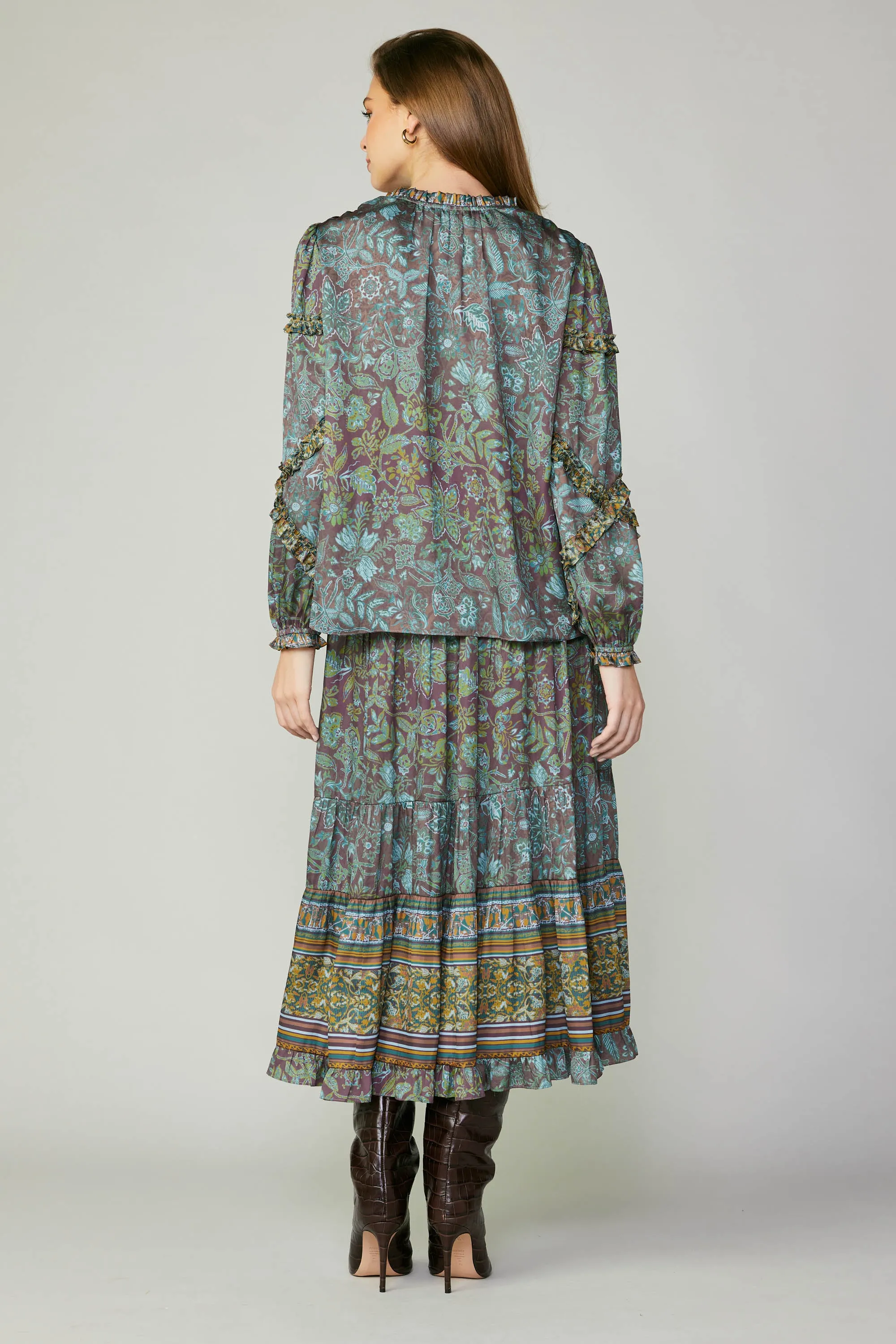 Border Printed Floral Blouse