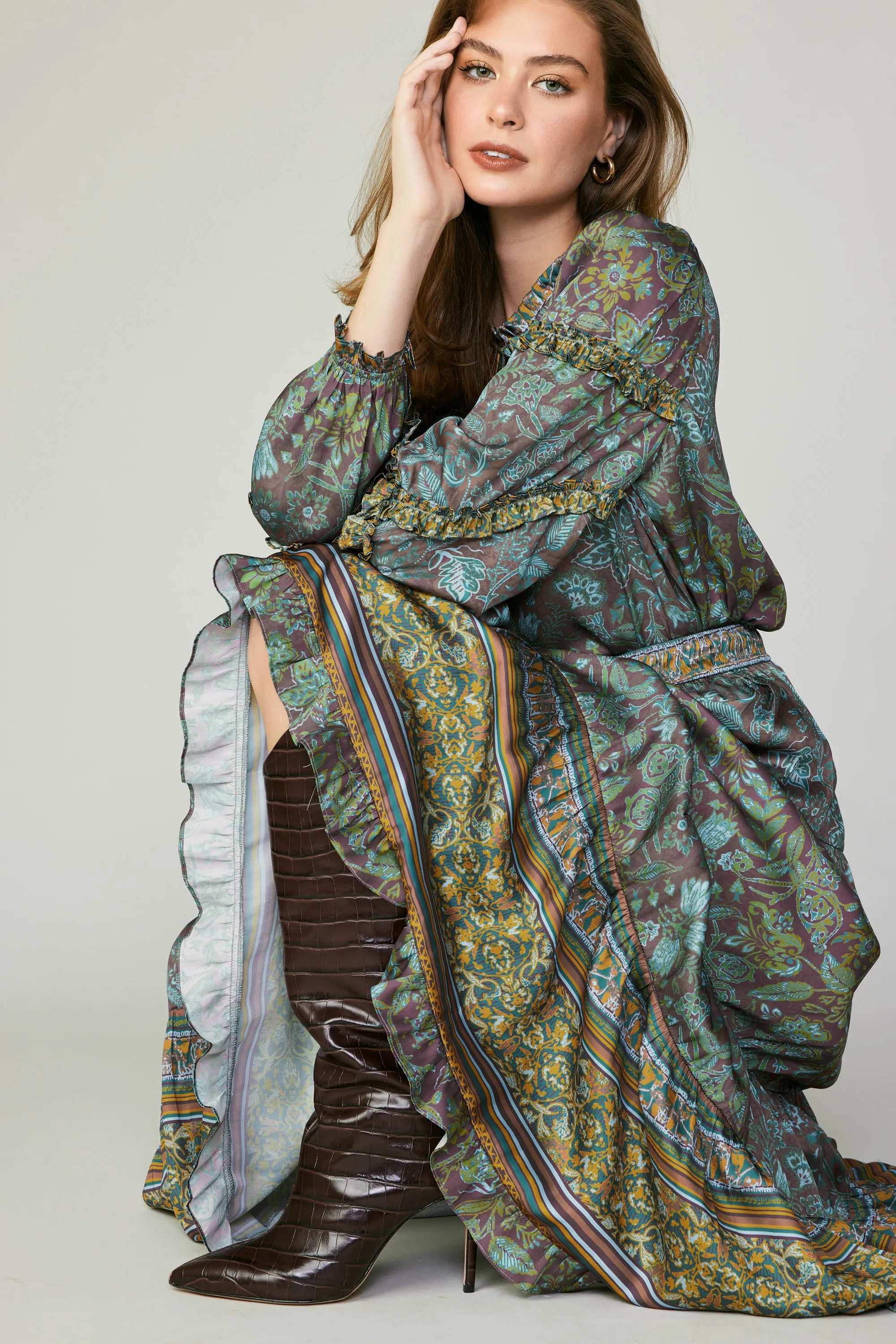Border Printed Floral Blouse