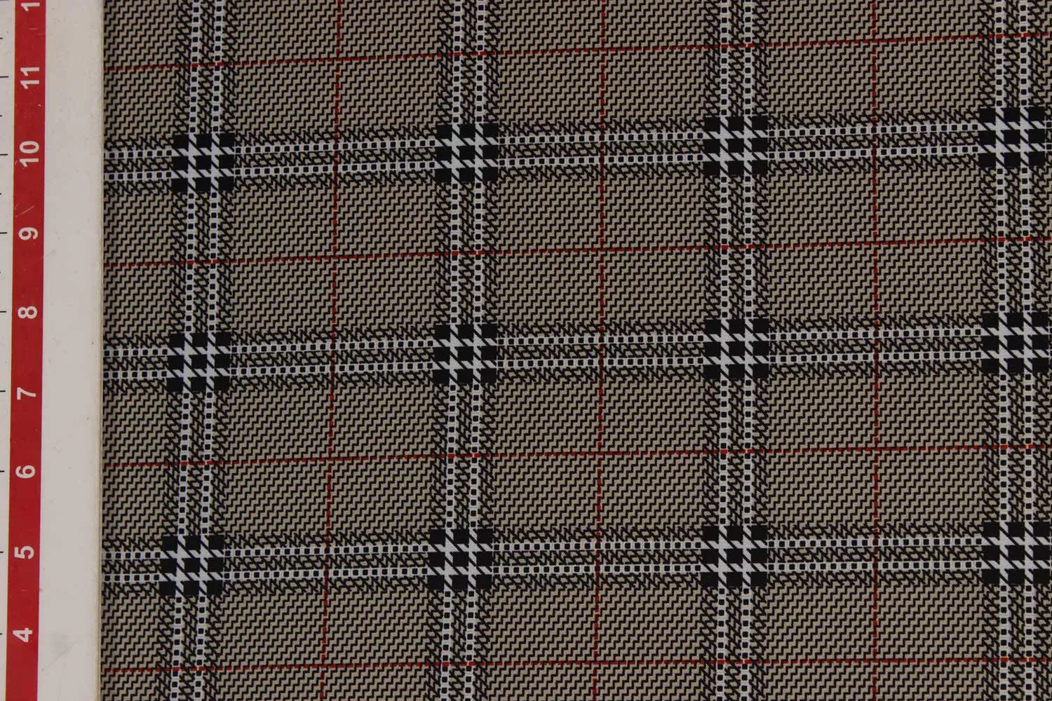 Brown Checks Micro Crepe Fabric