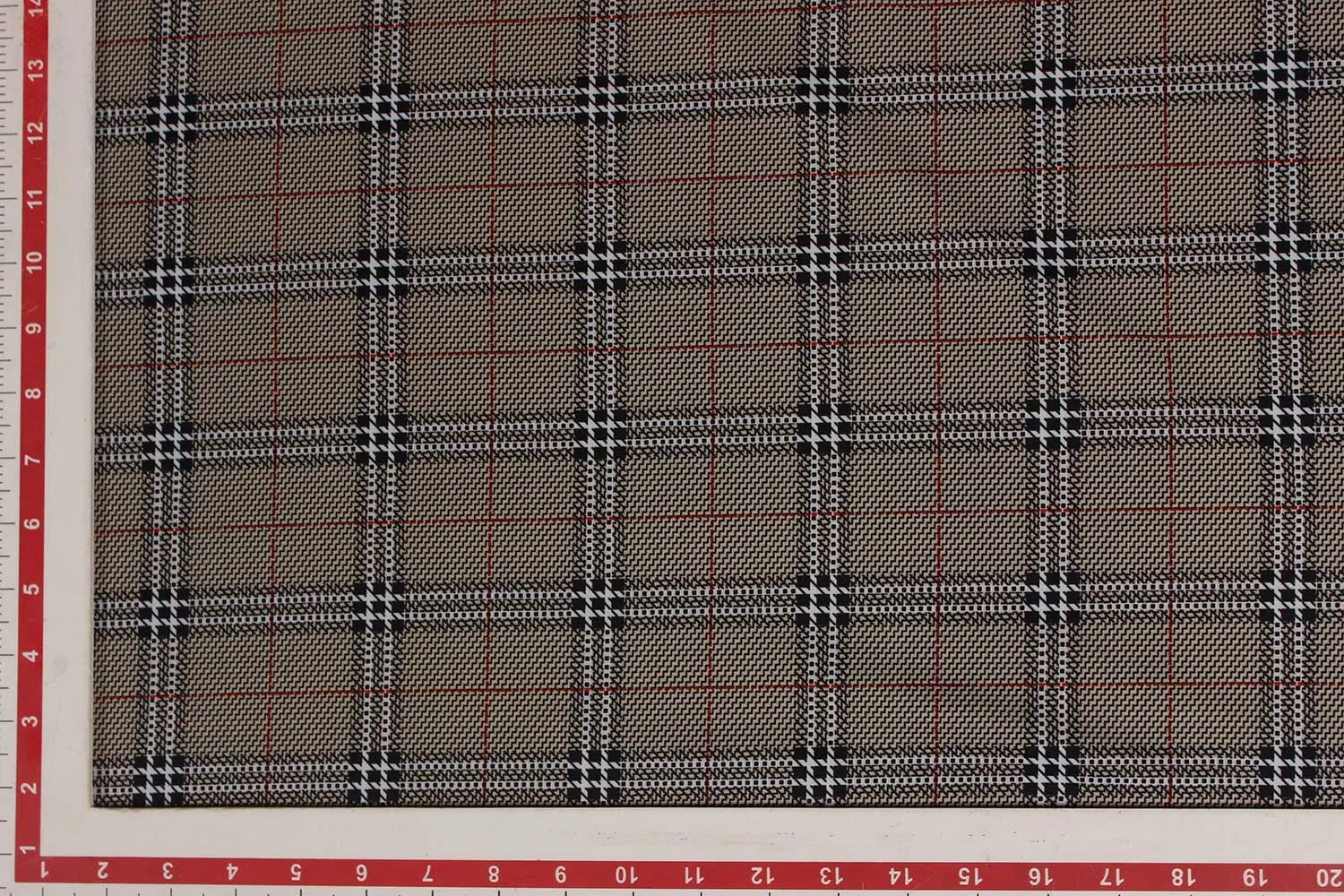 Brown Checks Micro Crepe Fabric