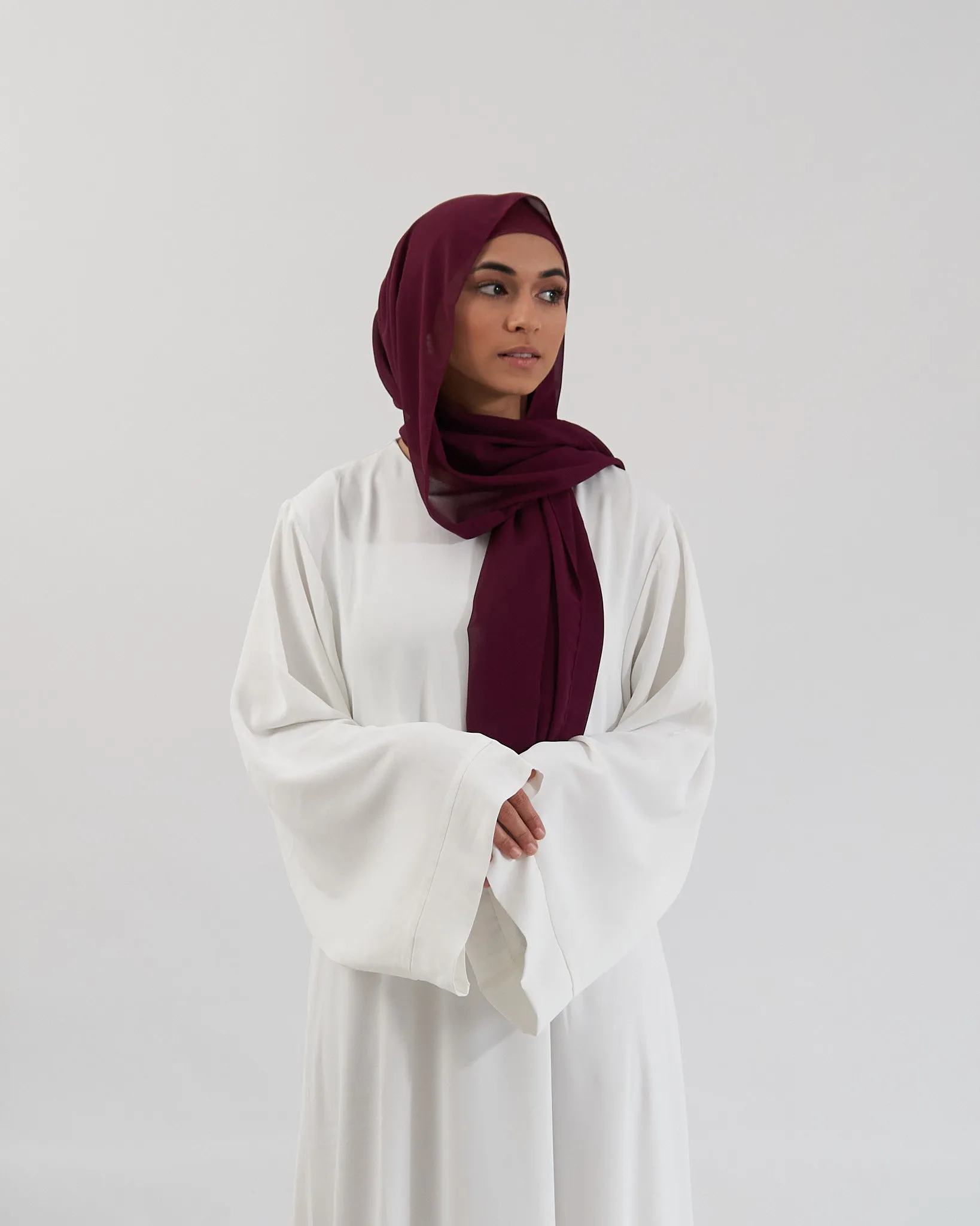 Chiffon Hijab Set - Plum