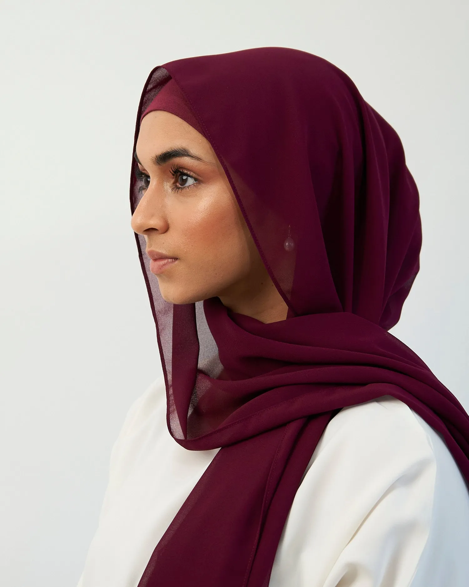 Chiffon Hijab Set - Plum