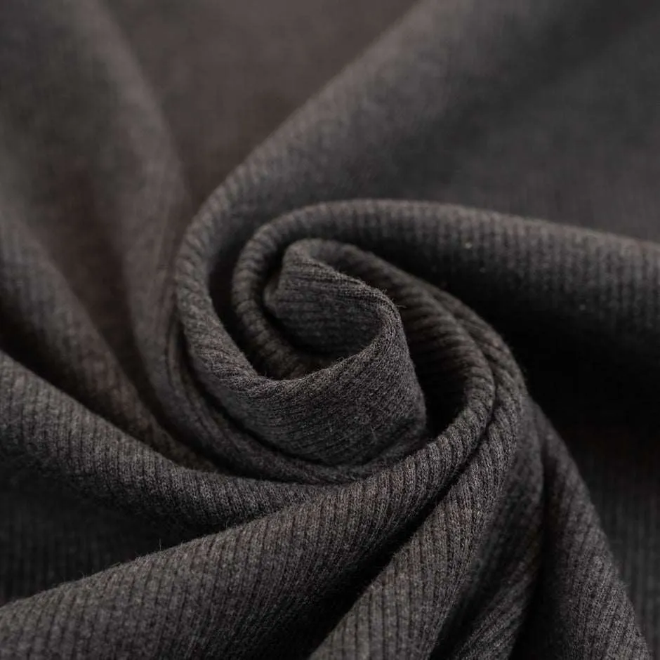 Dark gray ribbed knit