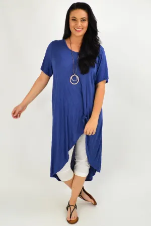 Deep Blue Sea Hi Low Tunic Top
