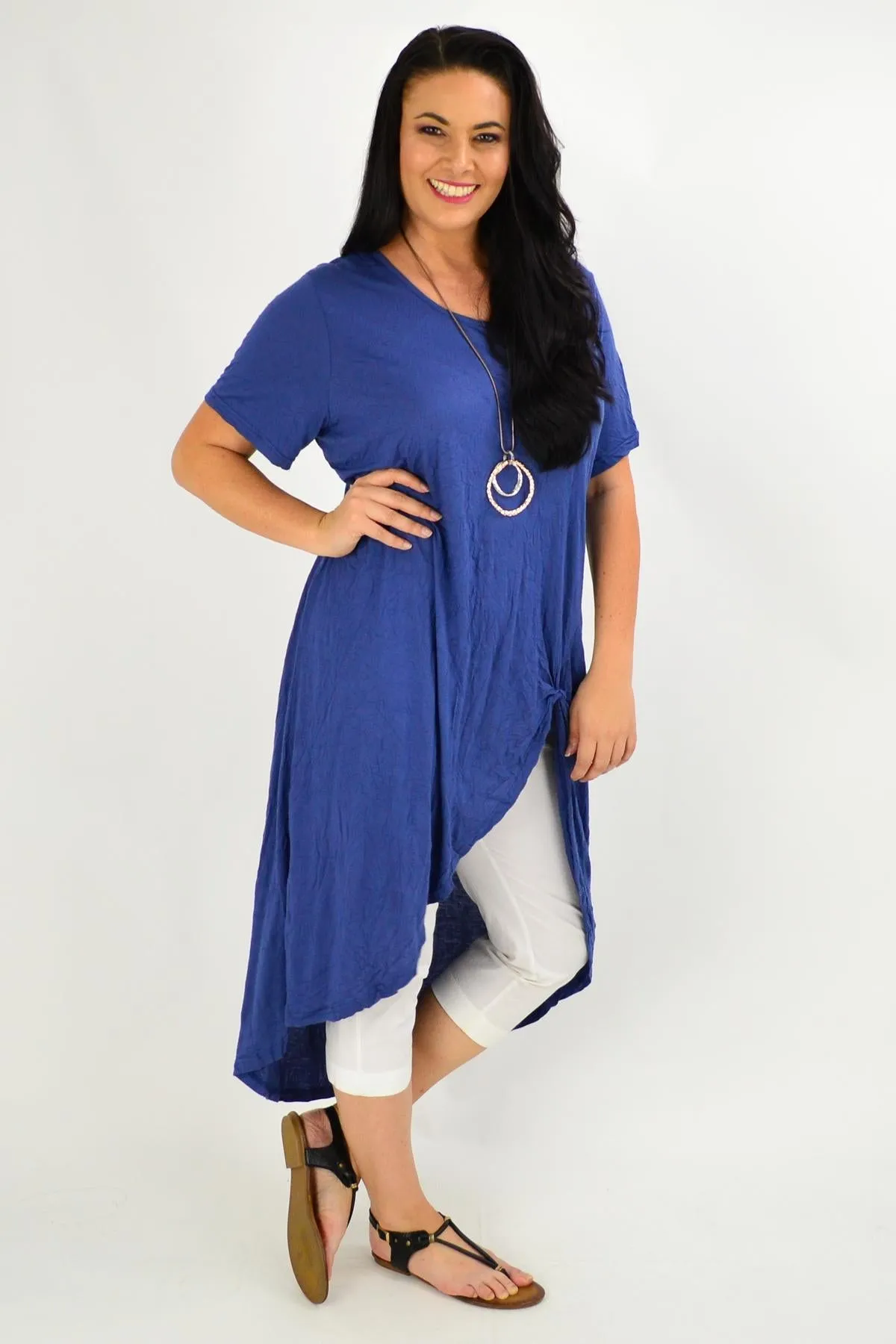 Deep Blue Sea Hi Low Tunic Top