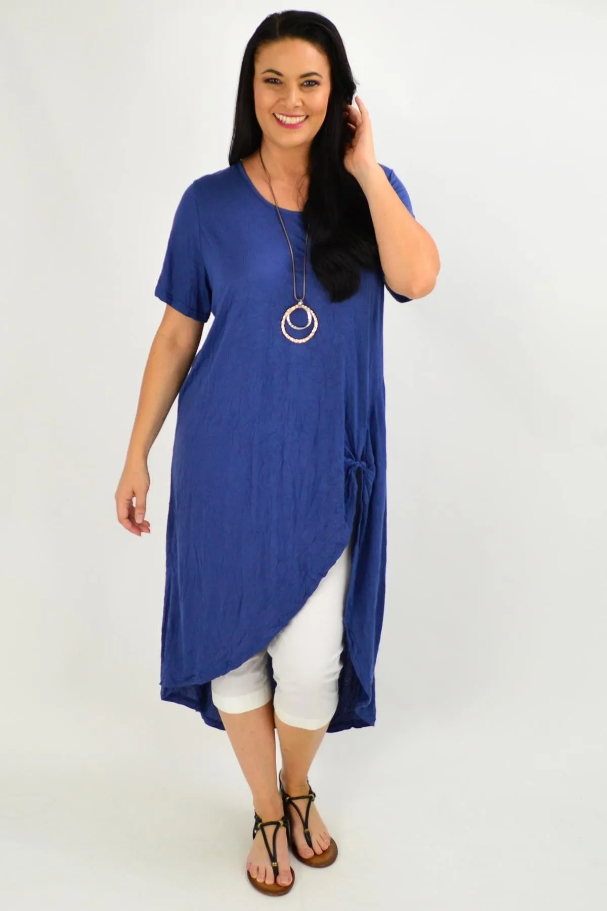 Deep Blue Sea Hi Low Tunic Top