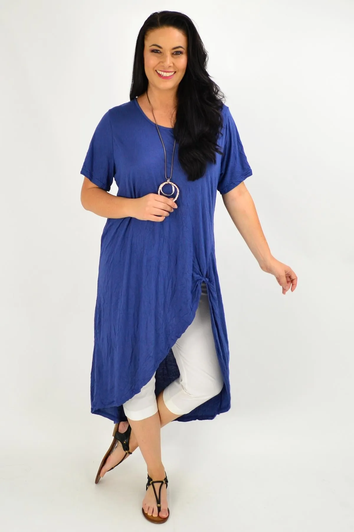 Deep Blue Sea Hi Low Tunic Top