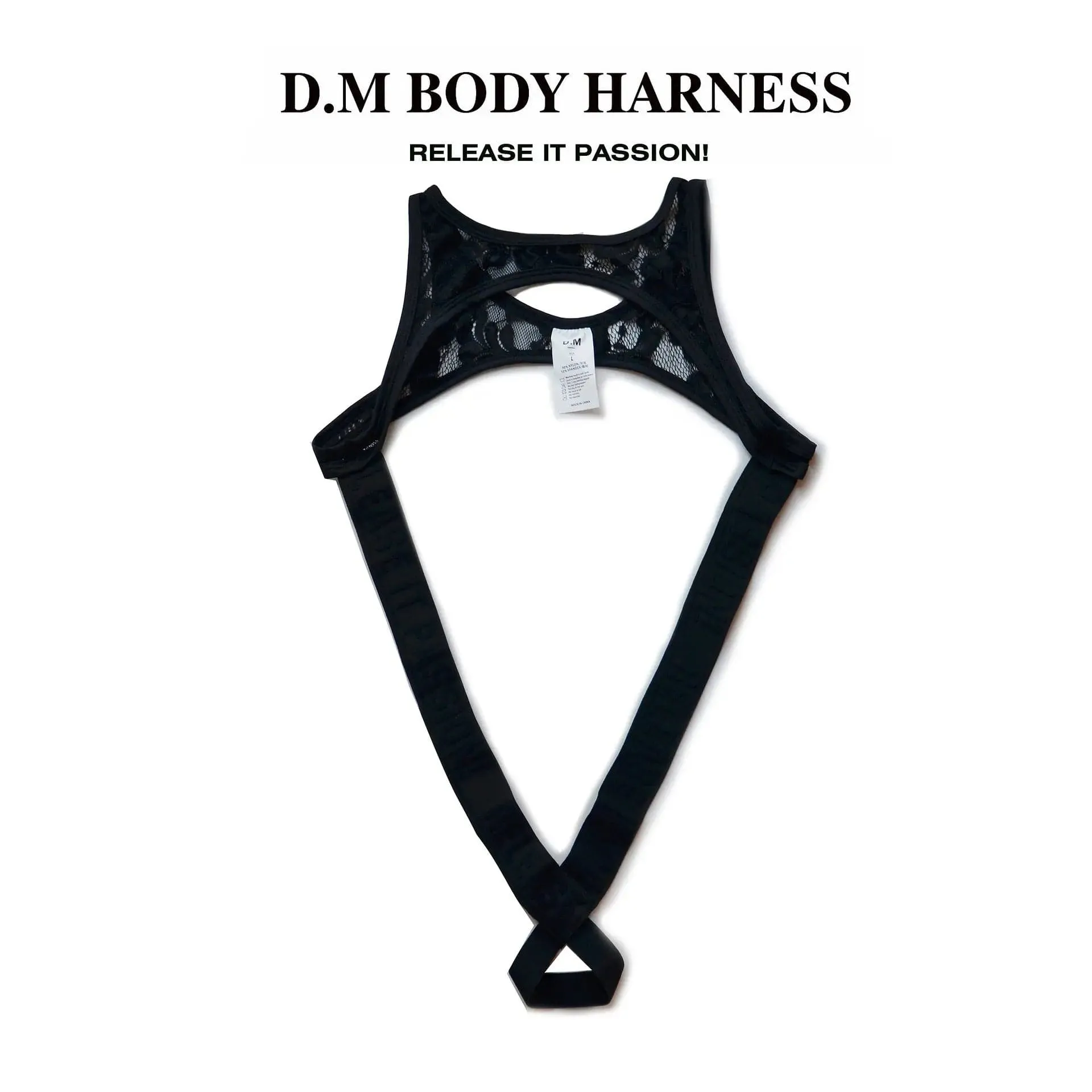 D.M men harness leather Sexy Shoulder Strap Lace Breathable