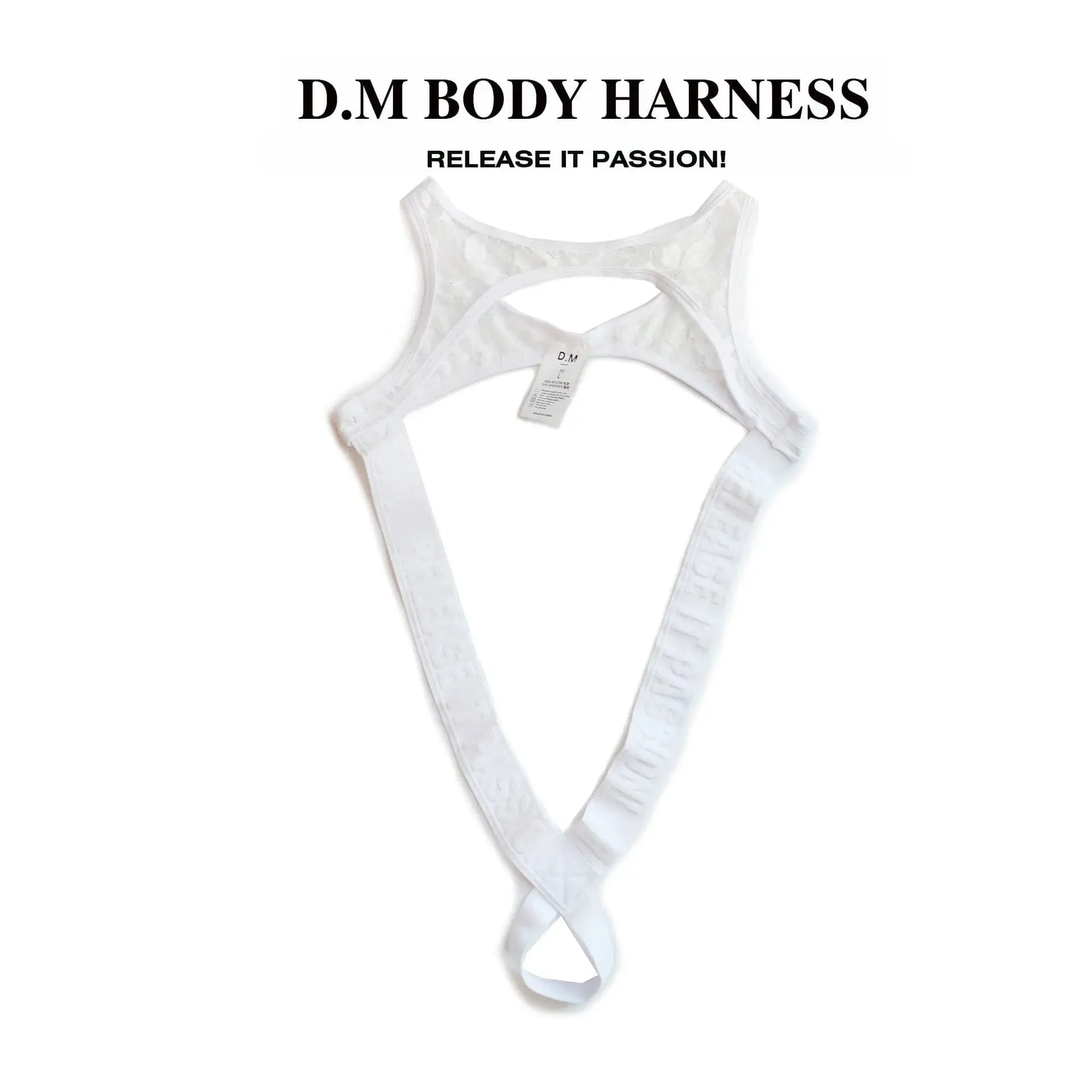 D.M men harness leather Sexy Shoulder Strap Lace Breathable