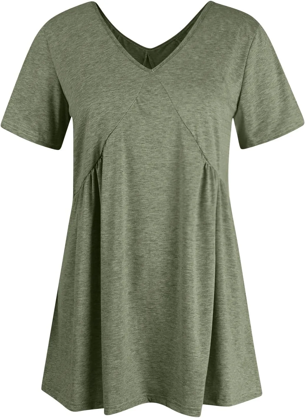 Dresses for Women Plus Size Casual Short Sleeve V Neck Mini Dress Summer Loose Fit Ruffle Hem Dresses 2025