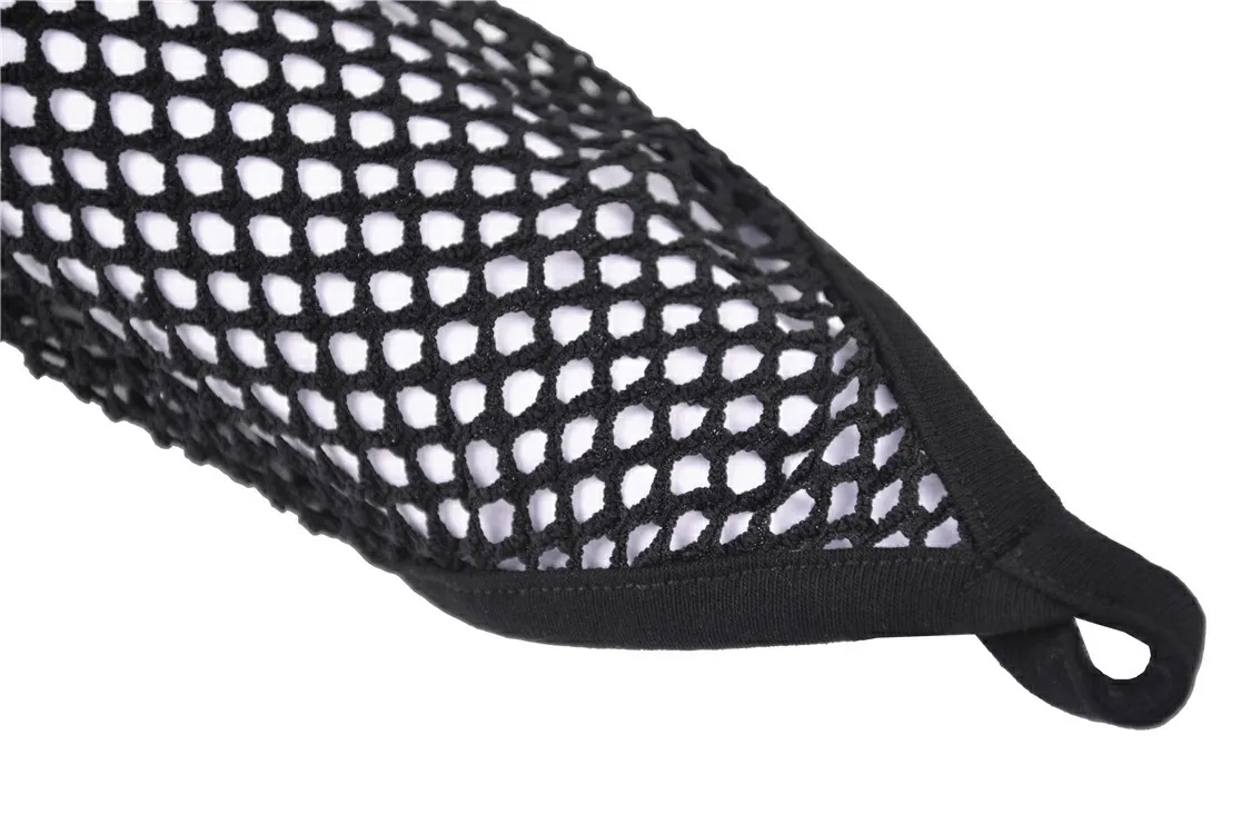Edgy Black Mesh Cold Shoulder Top with Stud Details
