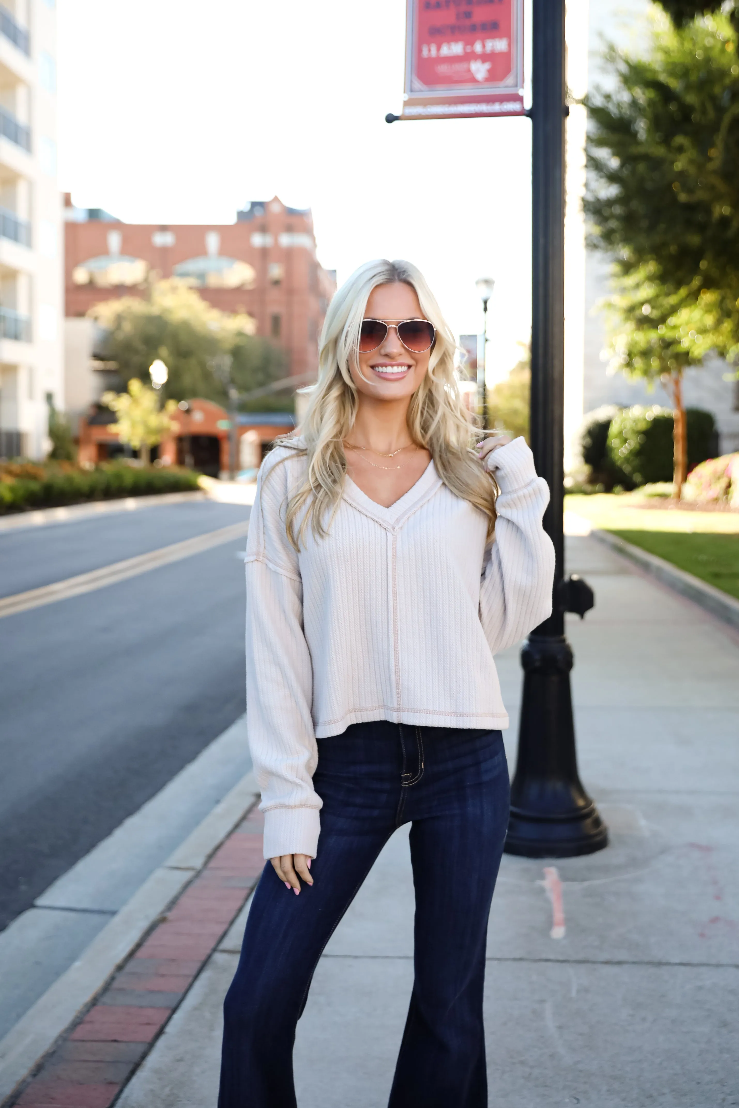 FINAL SALE - Cozy Sophisticate Cream Soft Knit Top