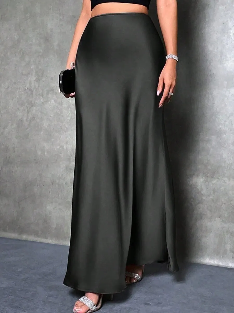 FIONA - Satin High-Waist Skirt