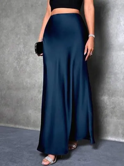 FIONA - Satin High-Waist Skirt