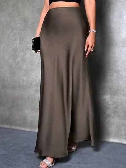 FIONA - Satin High-Waist Skirt