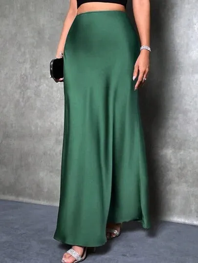 FIONA - Satin High-Waist Skirt