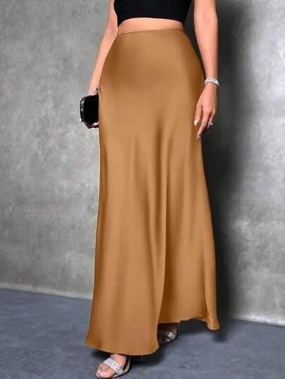 FIONA - Satin High-Waist Skirt