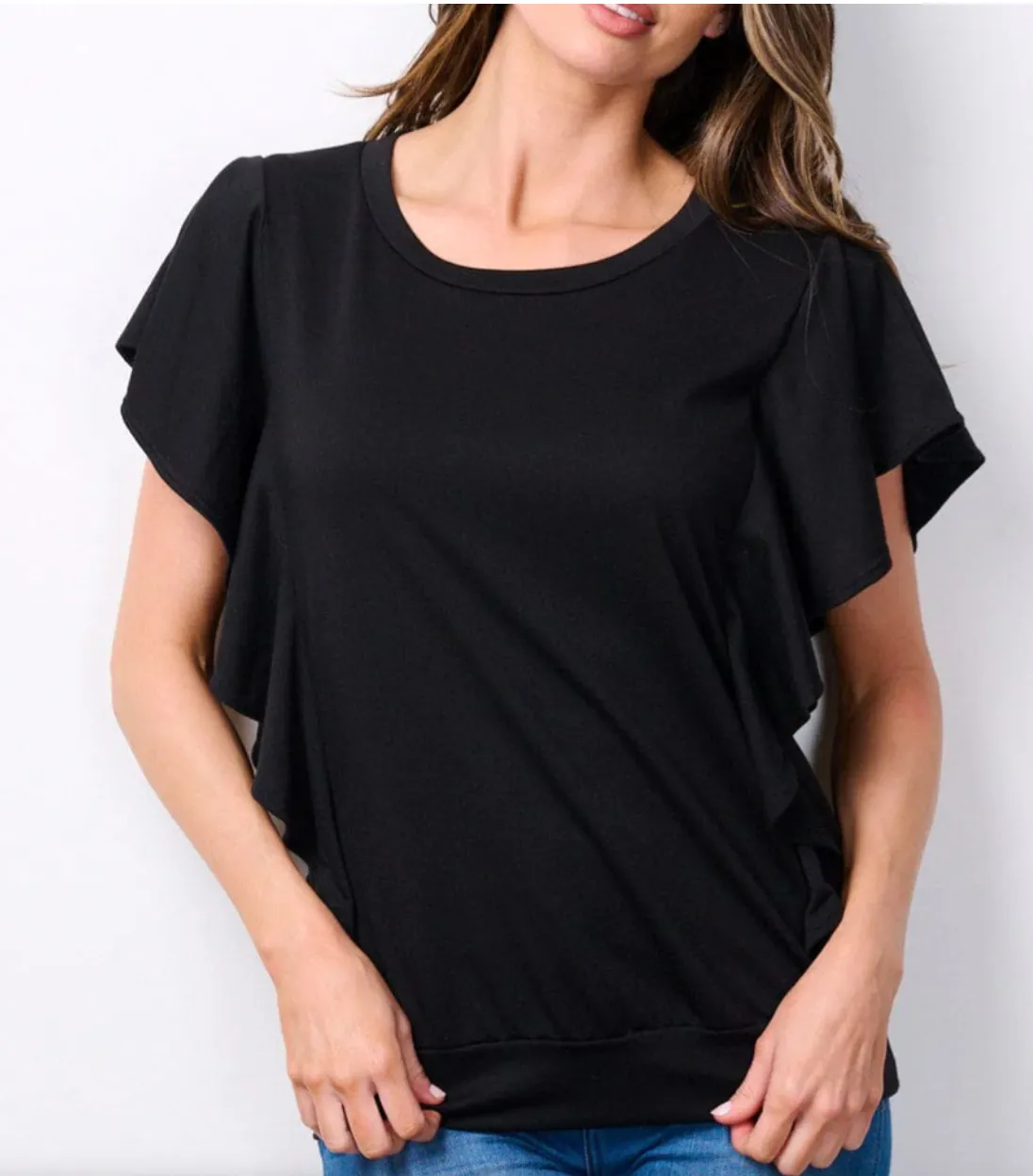 Flirty Ruffles: Women's Short Sleeve Ruffle Detailed Top