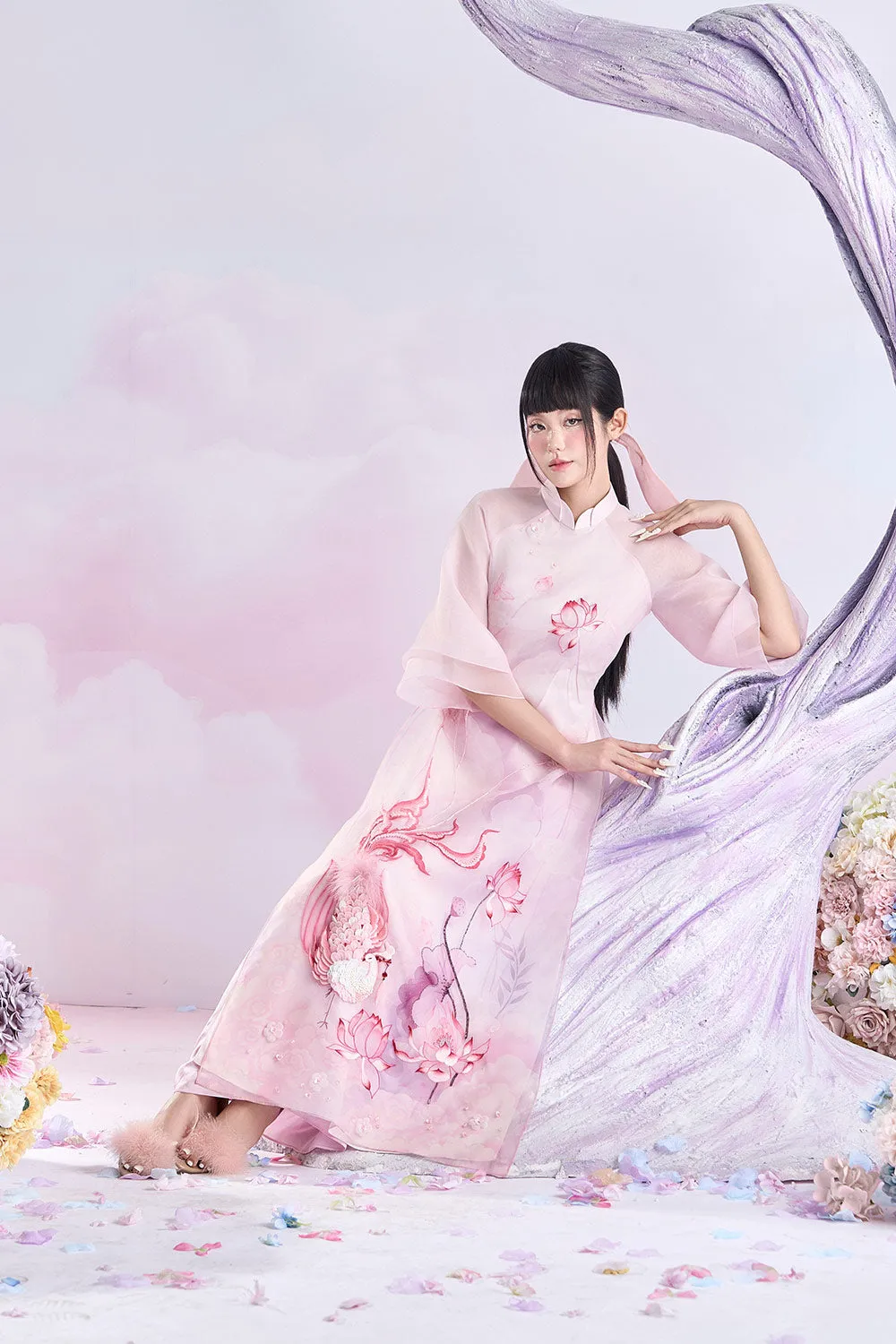 Gamet A-line Layered Organza Floor Length Ao Dai