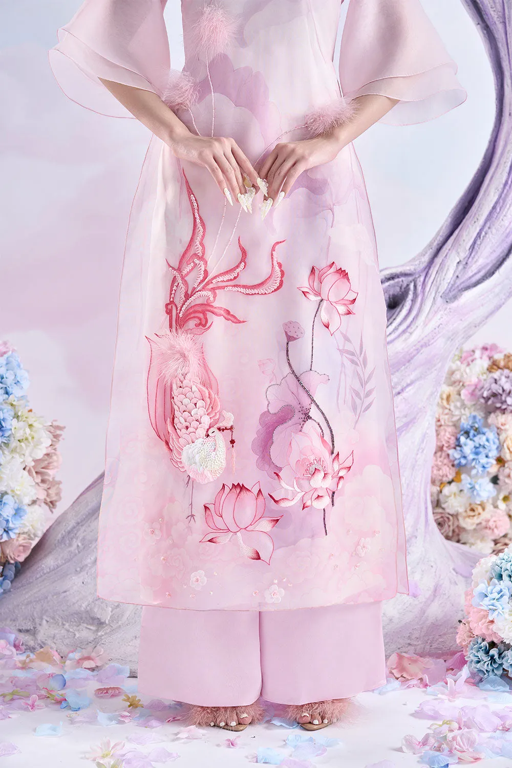 Gamet A-line Layered Organza Floor Length Ao Dai