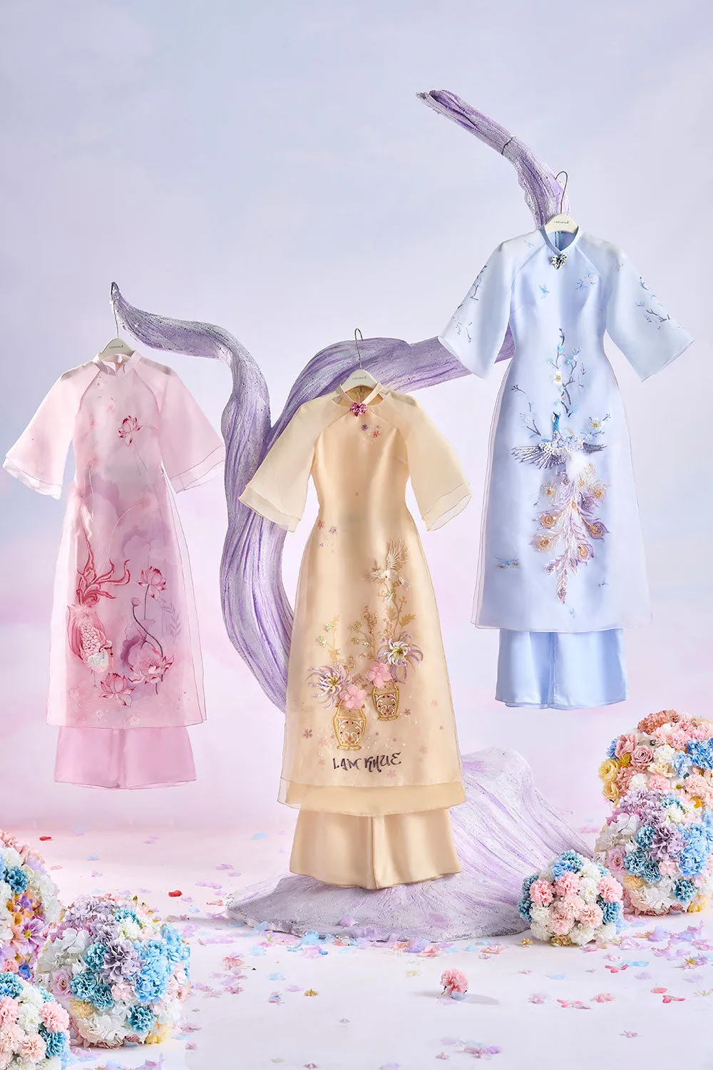 Gamet A-line Layered Organza Floor Length Ao Dai