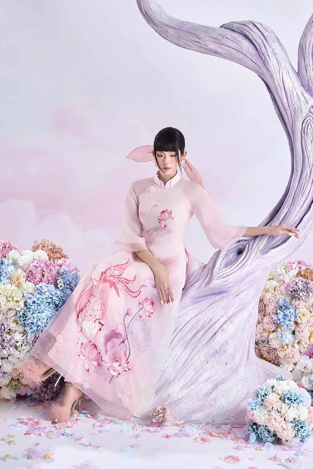 Gamet A-line Layered Organza Floor Length Ao Dai