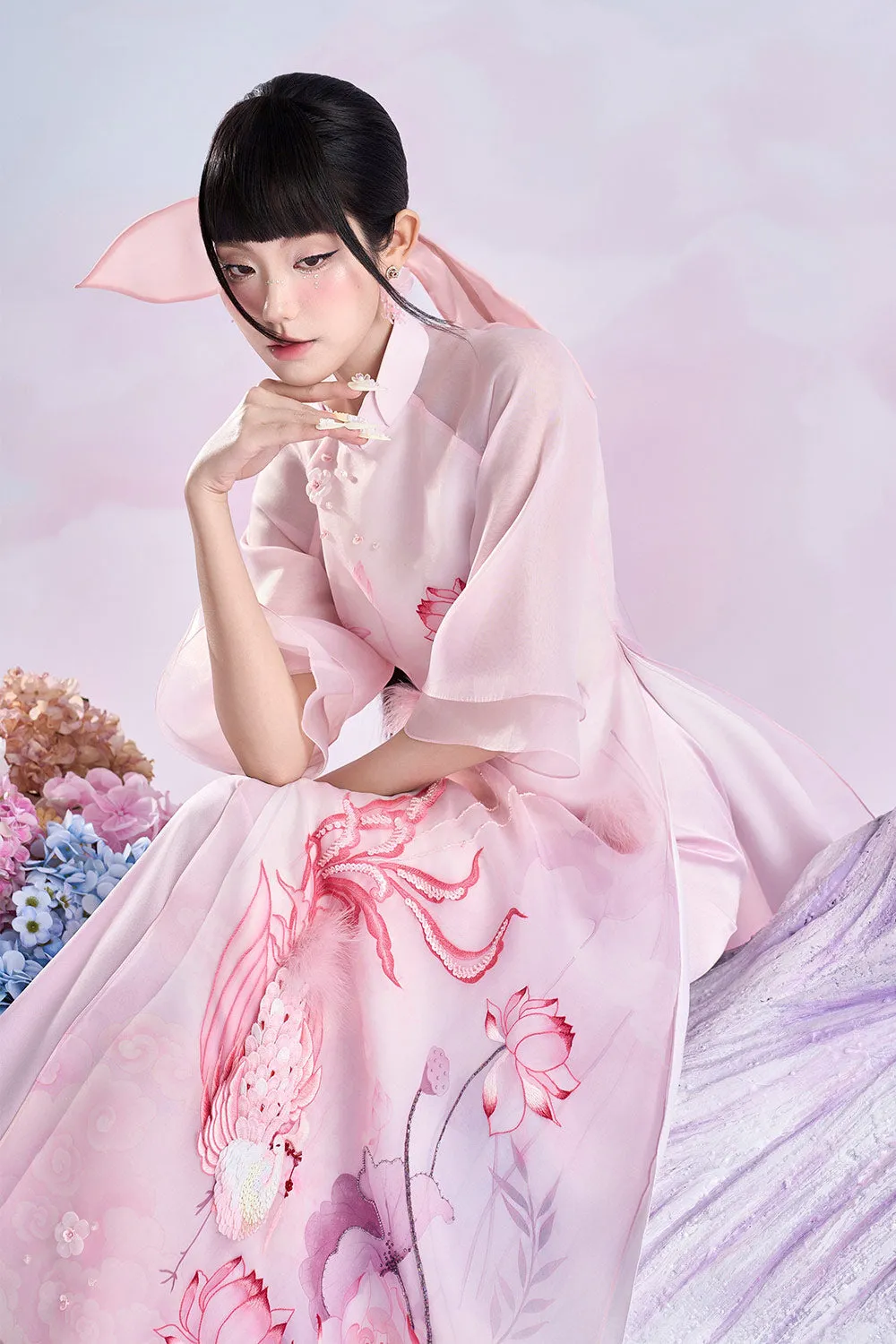Gamet A-line Layered Organza Floor Length Ao Dai