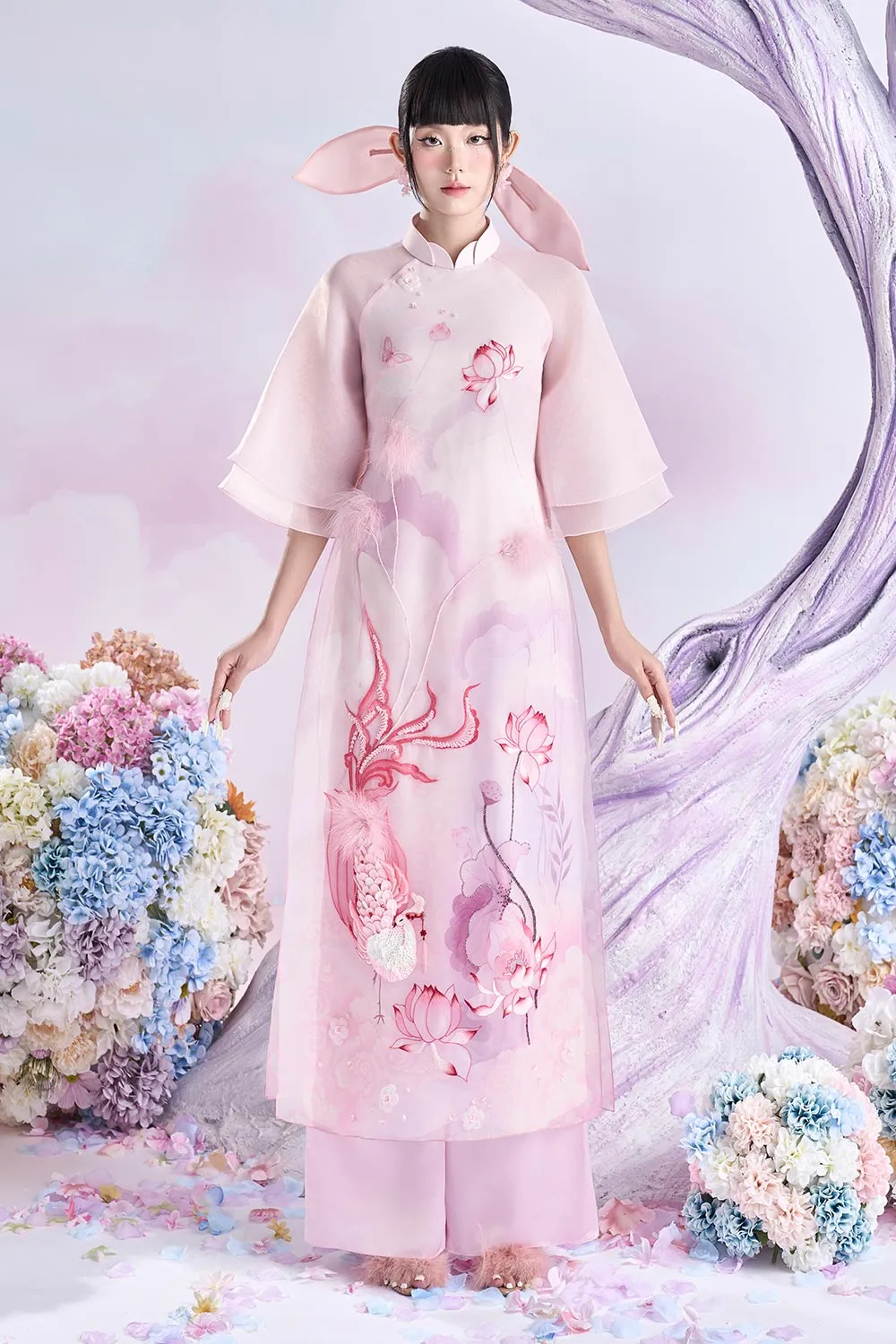 Gamet A-line Layered Organza Floor Length Ao Dai