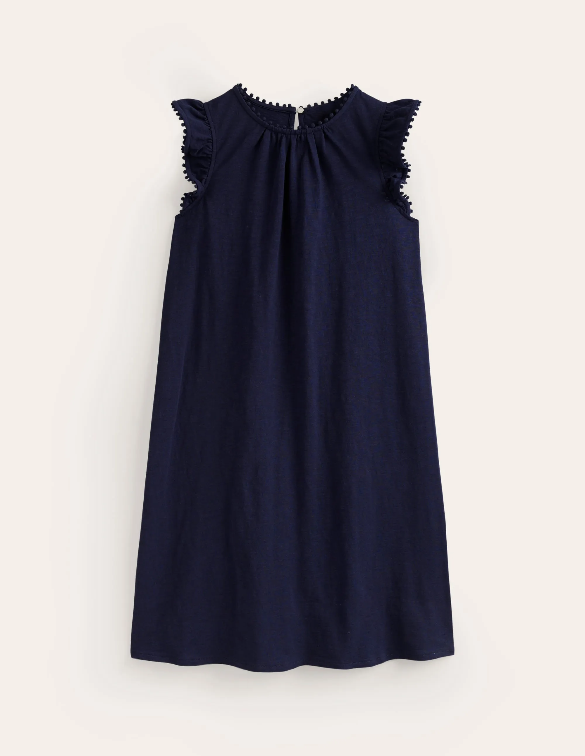 Georgina Pom Ruffle Dress-Navy