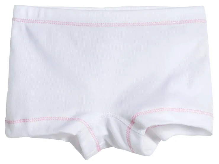Girls Cotton "Boy Shorts" Underwear | White