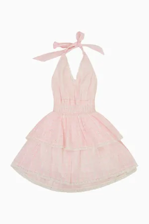 Girls Romille Cotton Gingham Dress