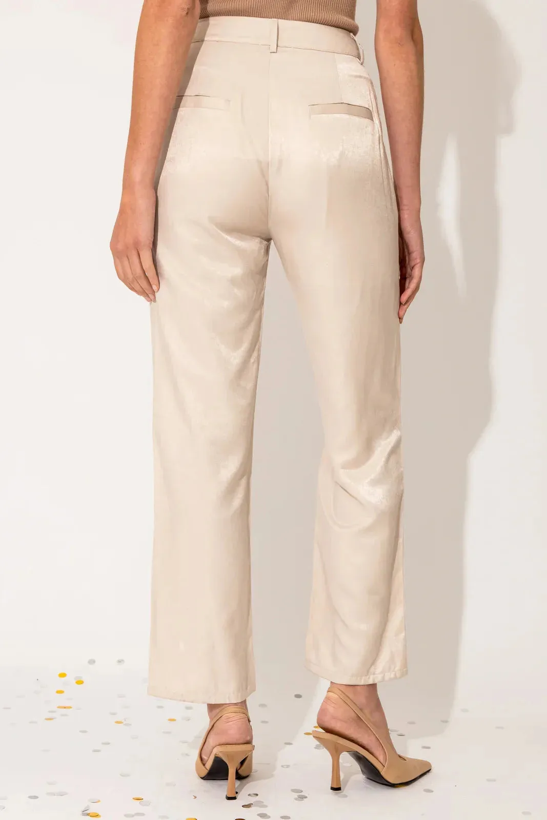 GISELLE SATIN PLEATED PANTS