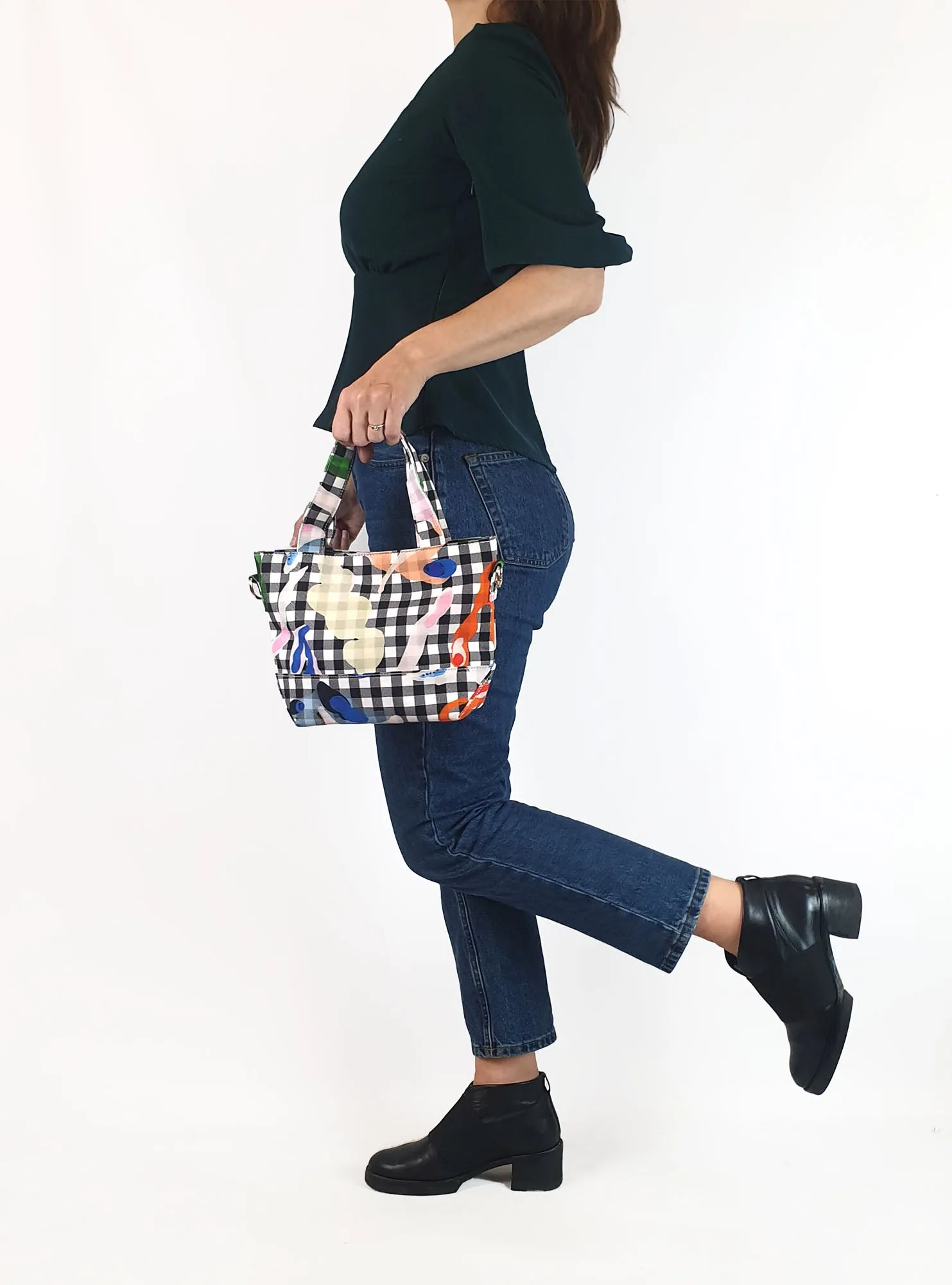 Gorman gingham print small adjustable bag