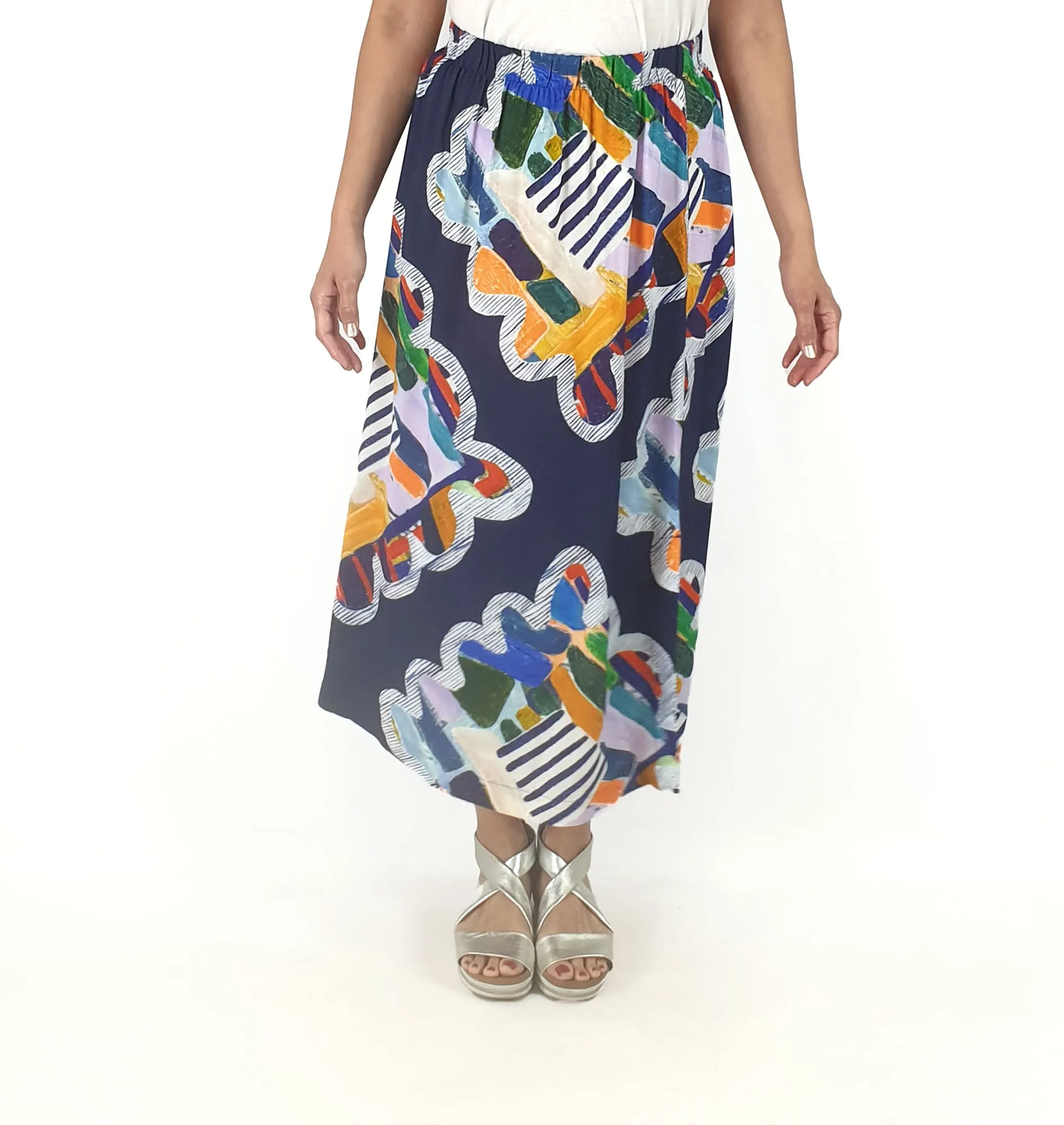 Gorman   Julia Flanagan navy unique print skirt size 10